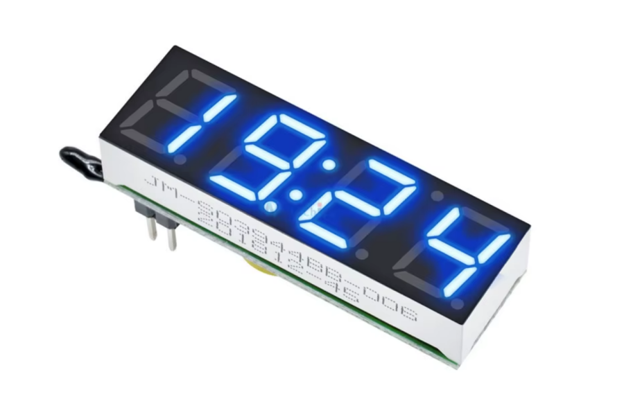 DS3231SN DC 5V 12V 24V Dijital Mavi LED Saat Sıcaklık Termometre Gerilim Göstergesi