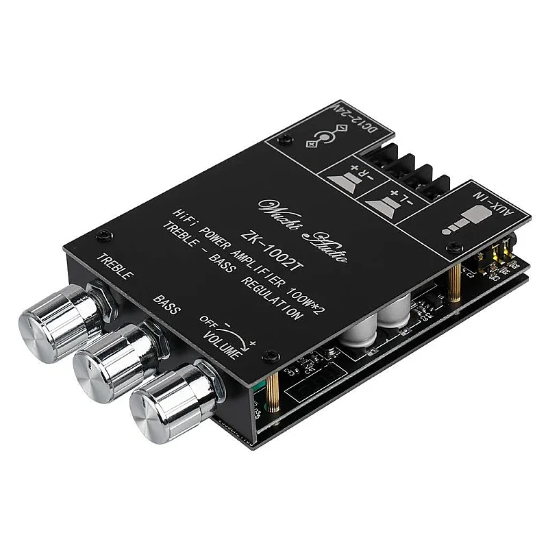 ZK-1002T 2x100W Bluetooth 5.0 TPA3116D2 Stereo Amfi Modülü – Bas/Tiz Kontrollü